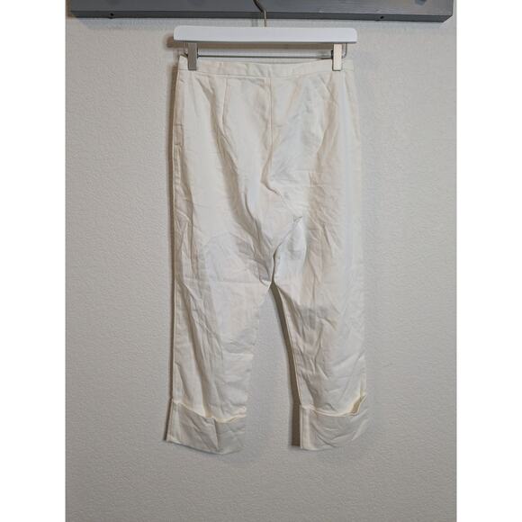 TRINA TURK Los Angeles Women's Size Medium 6 Off White Cream Capri Pants Cuffed - Picture 3 of 3